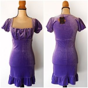 F21 Velour Square Neck Shaker Dress